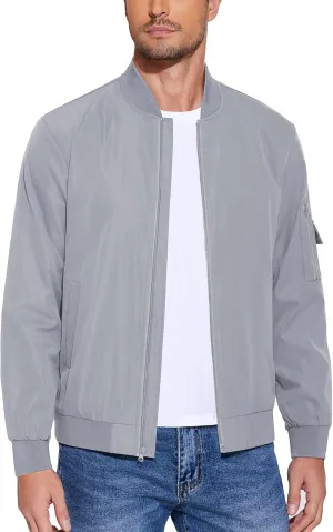 COOFANDY Men's Lightweight Bomber Jacket Casual Fashion Windbreaker Flight Zip Up Jackets Outdoor Coat