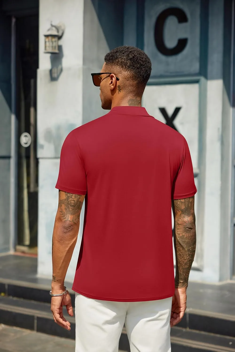 COOFANDY Men's Mock Turtleneck T Shirt Short Sleeve Slim Fit Basic Casual Undershirt Solid Color Pullover Tee