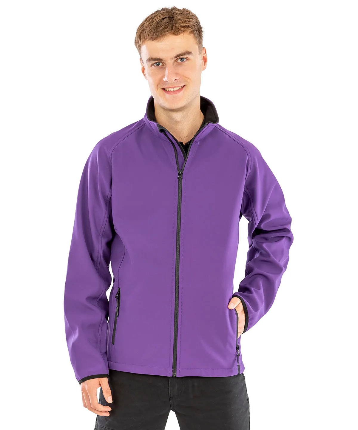 Core printable softshell jacket | Charcoal/Black