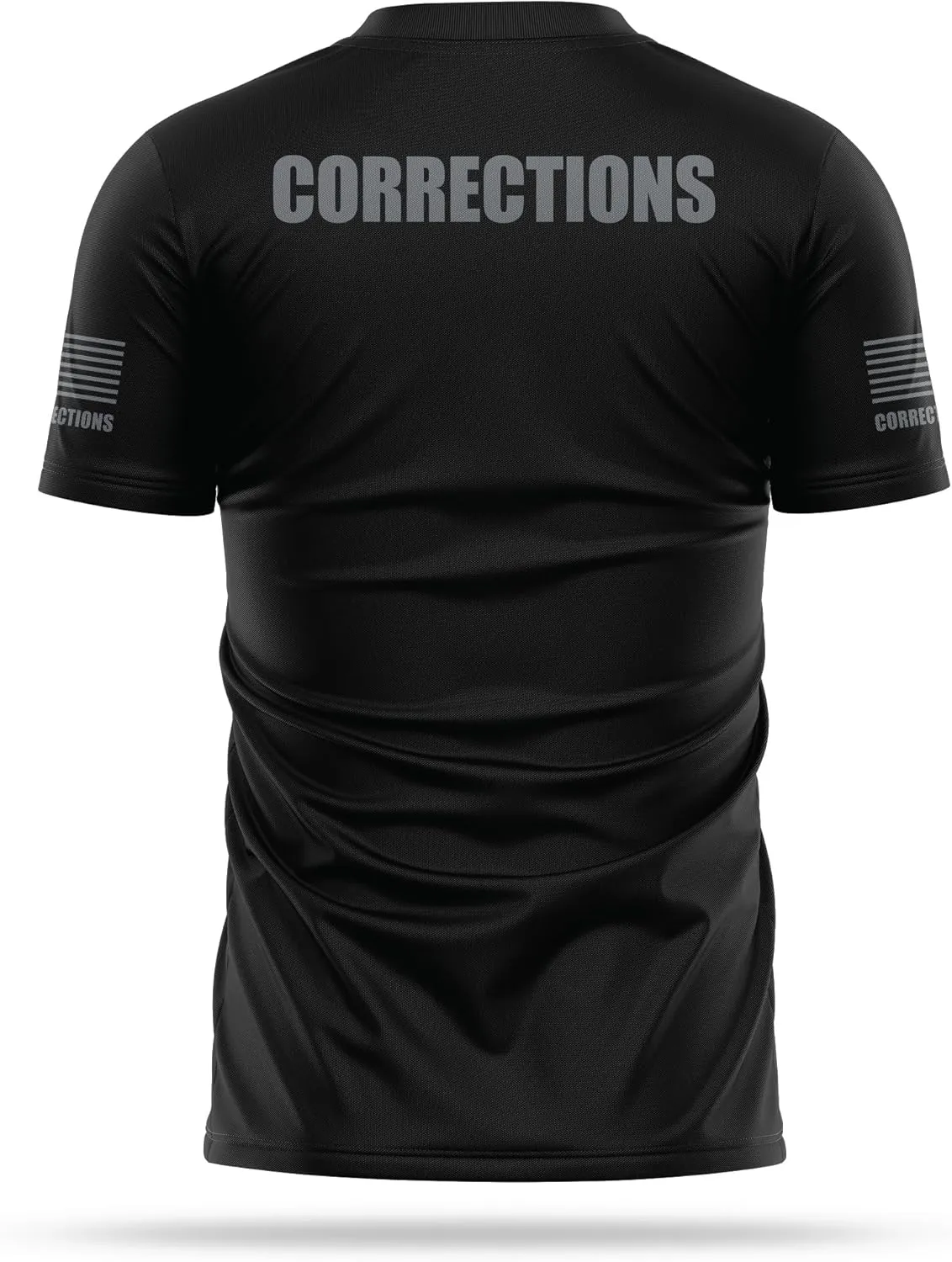 Corrections Utility Shirts for Men | USA Patriotic Lightweight Tee | Micro Polyester, Moisture-Wicking Quick-Dry.
