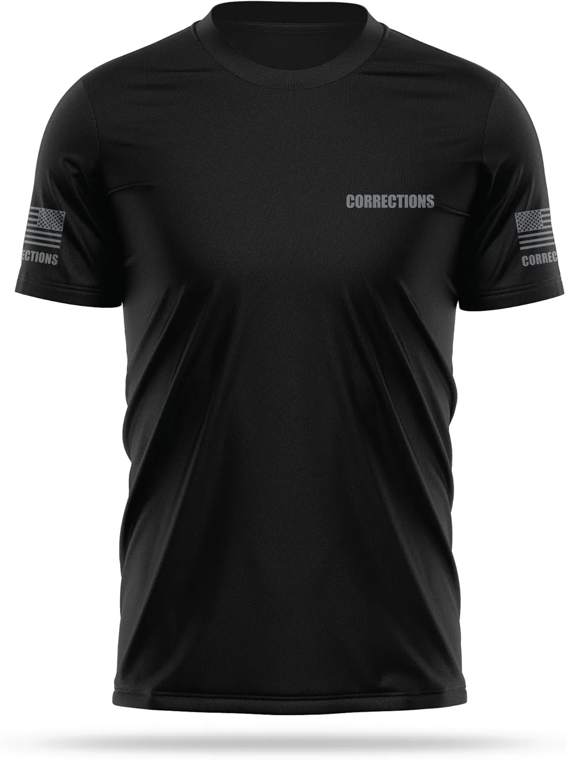 Corrections Utility Shirts for Men | USA Patriotic Lightweight Tee | Micro Polyester, Moisture-Wicking Quick-Dry.