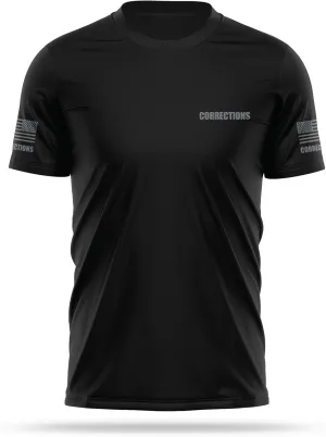 Corrections Utility Shirts for Men | USA Patriotic Lightweight Tee | Micro Polyester, Moisture-Wicking Quick-Dry.