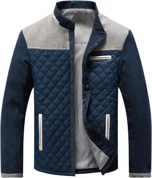 Crazynekos Men's Autumn Winter Cotton Coat Padded Jacket Warm Long Sleeve Top