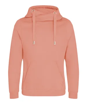 Cross neck hoodie | Dusty Pink