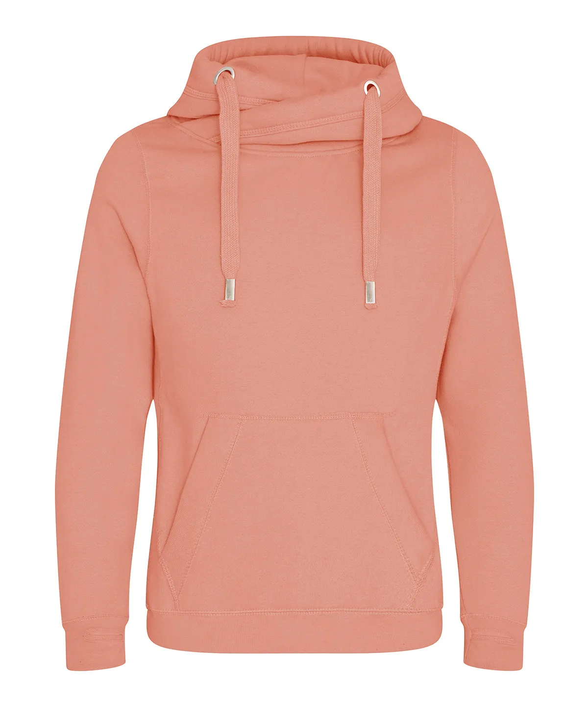 Cross neck hoodie | Dusty Pink