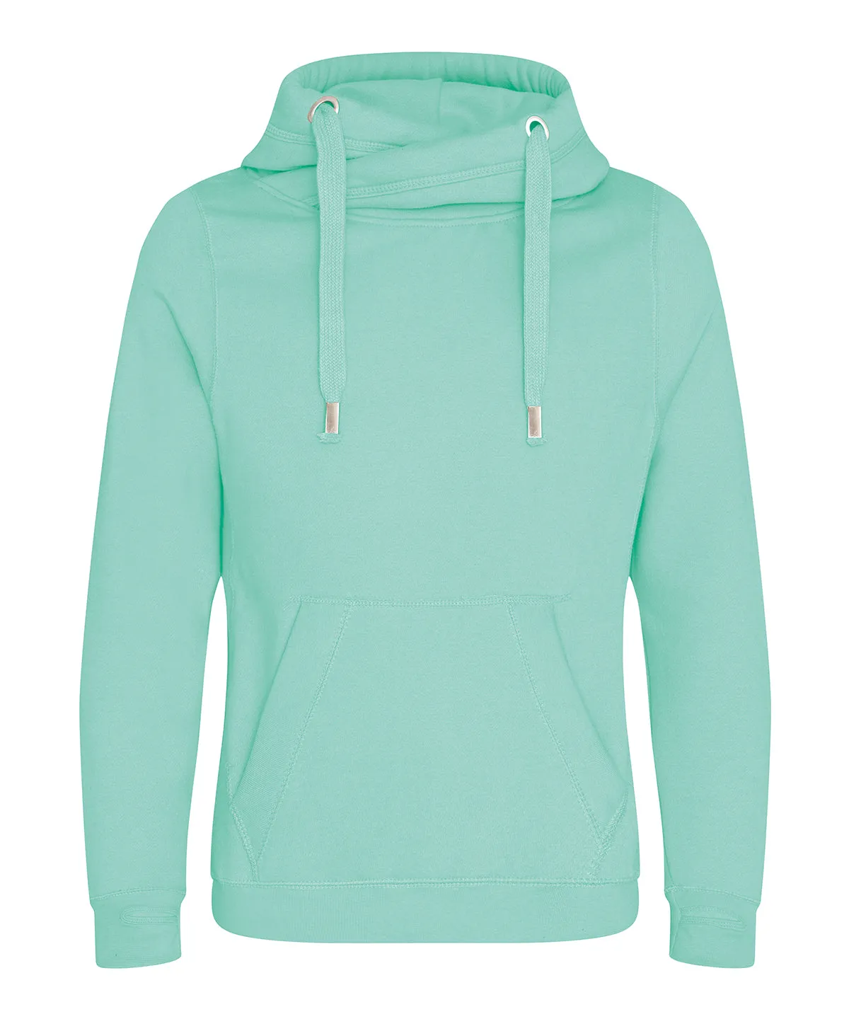 Cross neck hoodie | Peppermint