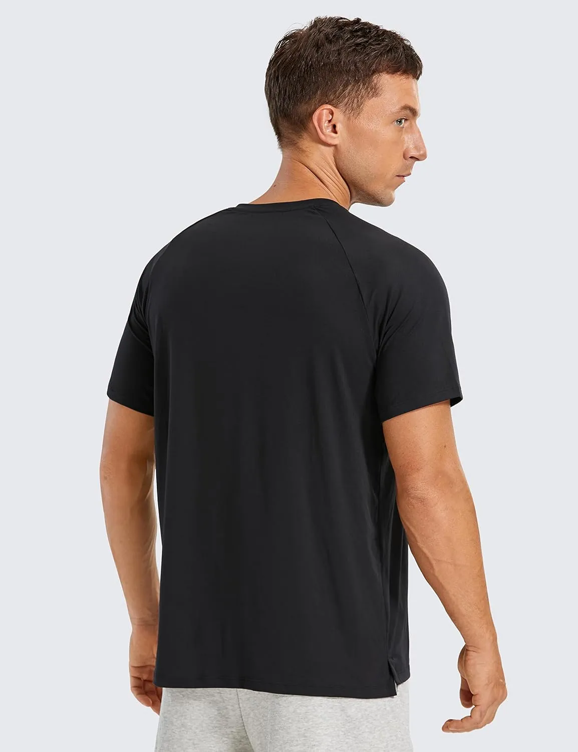 CRZ YOGA Men's Workout Short Sleeve T-Shirt Quick Dry Gym Athletic Running Stretchy Tee Shirts Top