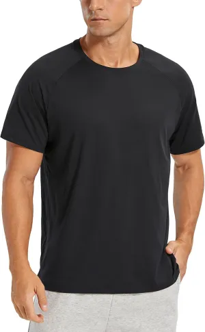 CRZ YOGA Men's Workout Short Sleeve T-Shirt Quick Dry Gym Athletic Running Stretchy Tee Shirts Top
