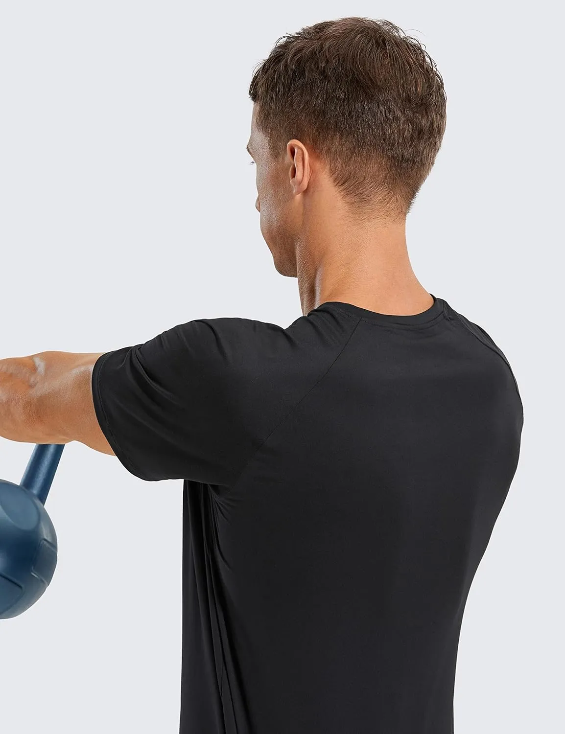 CRZ YOGA Men's Workout Short Sleeve T-Shirt Quick Dry Gym Athletic Running Stretchy Tee Shirts Top
