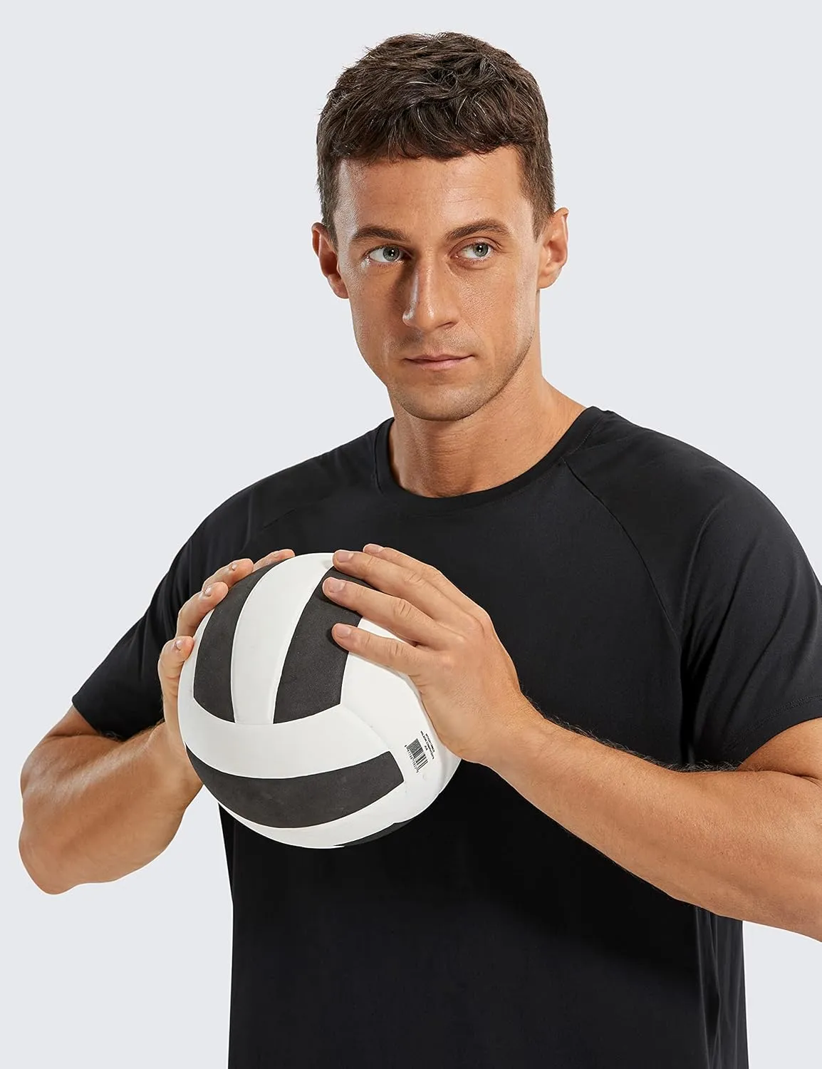 CRZ YOGA Men's Workout Short Sleeve T-Shirt Quick Dry Gym Athletic Running Stretchy Tee Shirts Top