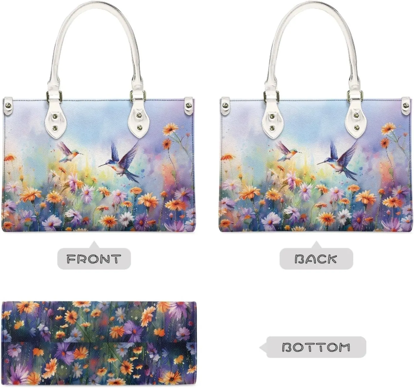 Customized Print Women PU Leather Shoulder Tote Bag Top Handle Satchel Handbags