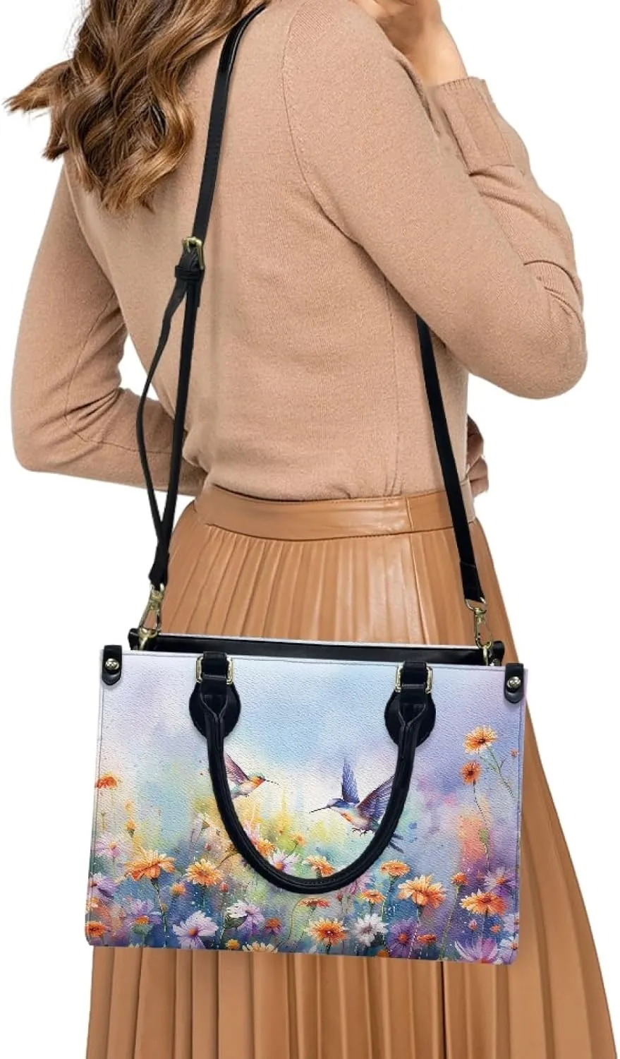 Customized Print Women PU Leather Shoulder Tote Bag Top Handle Satchel Handbags