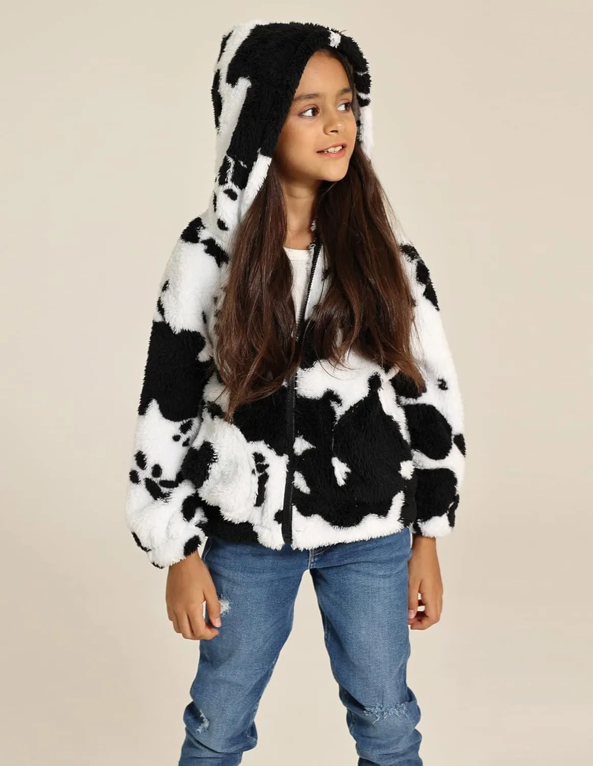 Danna Belle Girls Full Zip Hoodie Fleece Jacket Sherpa Hoodie Coat Fall Winter Outwear 5-12Y