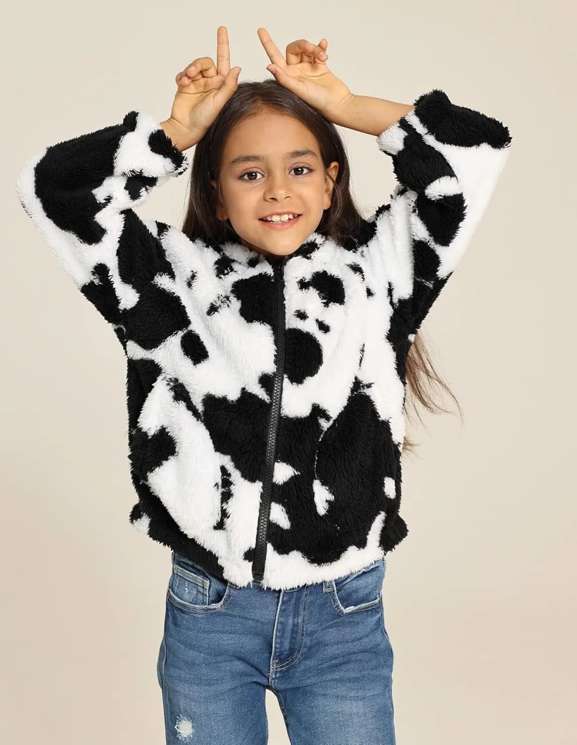 Danna Belle Girls Full Zip Hoodie Fleece Jacket Sherpa Hoodie Coat Fall Winter Outwear 5-12Y