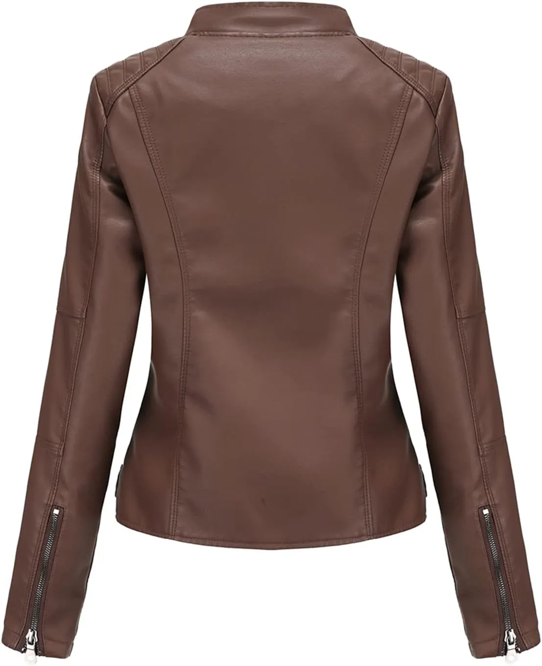 DEAR MODEL Faux Leather Jacket Women Bomber Jacket Women's Belted Motorcycle Jacket