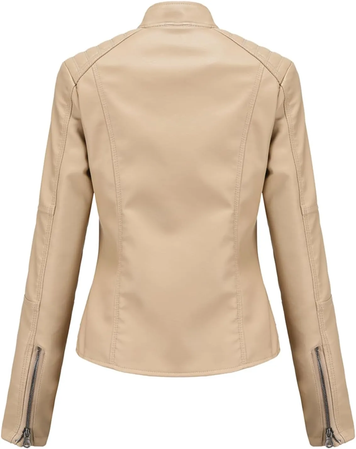 DEAR MODEL Faux Leather Jacket Women Bomber Jacket Women's Belted Motorcycle Jacket