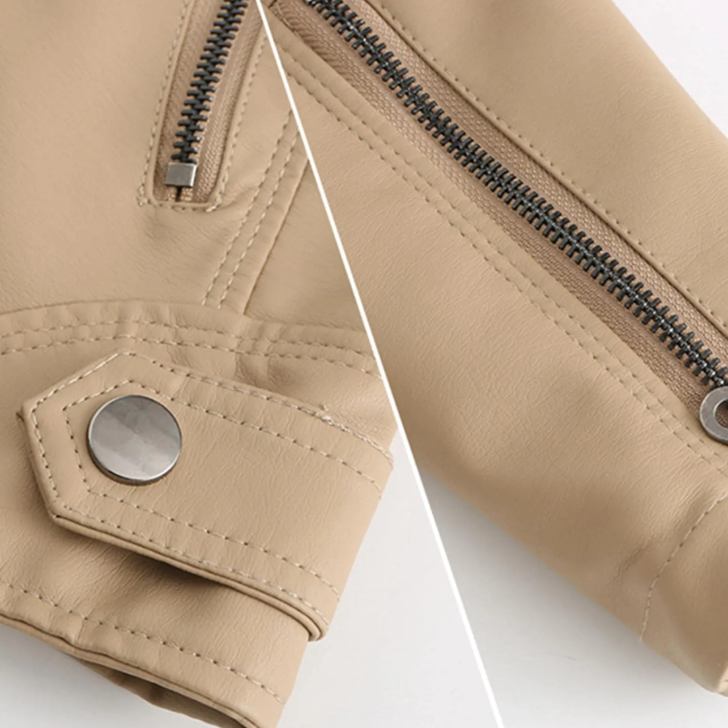 DEAR MODEL Faux Leather Jacket Women Bomber Jacket Women's Belted Motorcycle Jacket