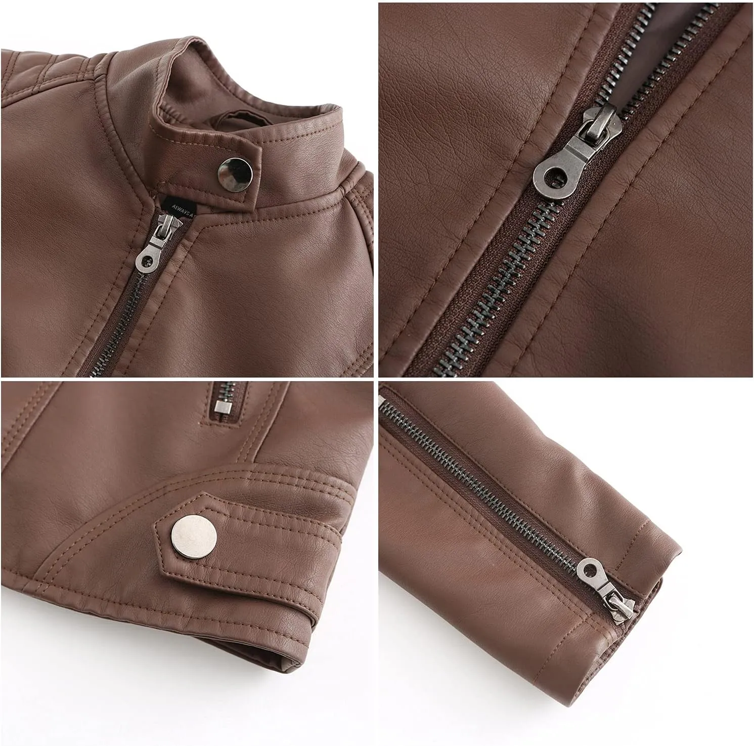 DEAR MODEL Faux Leather Jacket Women Bomber Jacket Women's Belted Motorcycle Jacket
