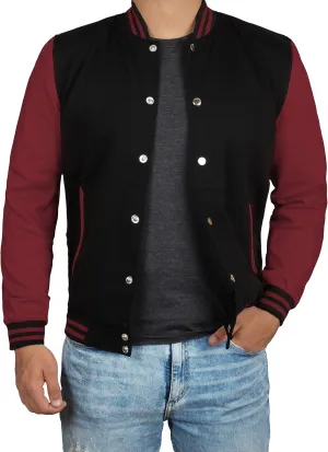 Decrum Varsity Jacket Men - High School Letterman Bomber Style Fleece Baseball Jackets For Men