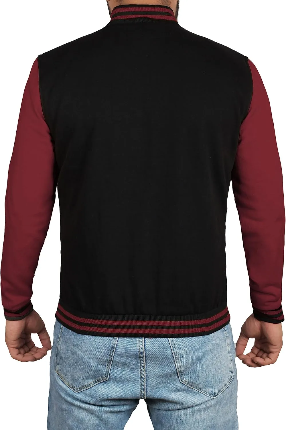 Decrum Varsity Jacket Men - High School Letterman Bomber Style Fleece Baseball Jackets For Men