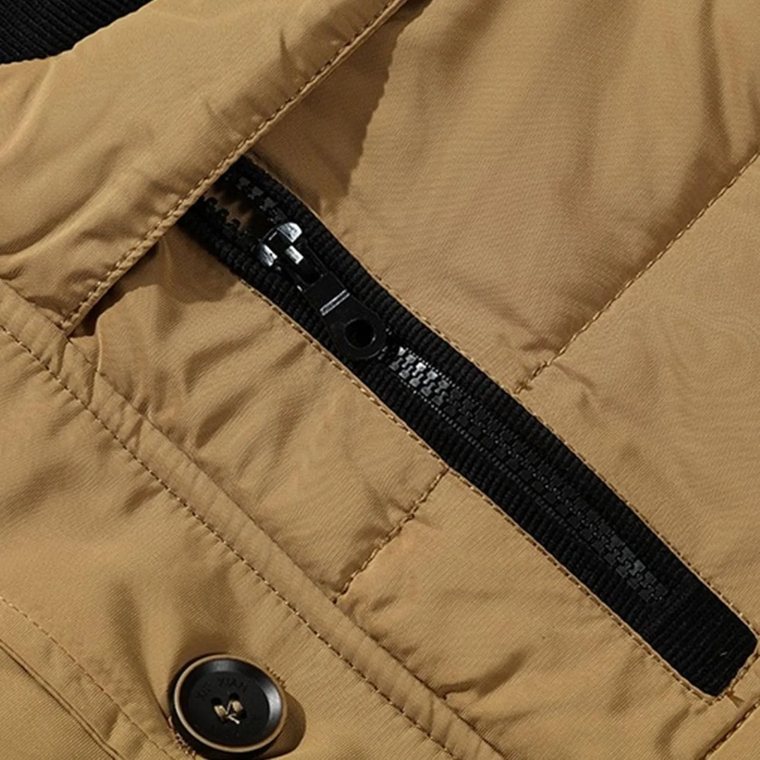 DGHM-JLMY Men's Cotton-Padded Jacket Coat Fur Collar Detachable Hooded Outerwear Casual Sherpa Fleece Lined Puffer Jackets
