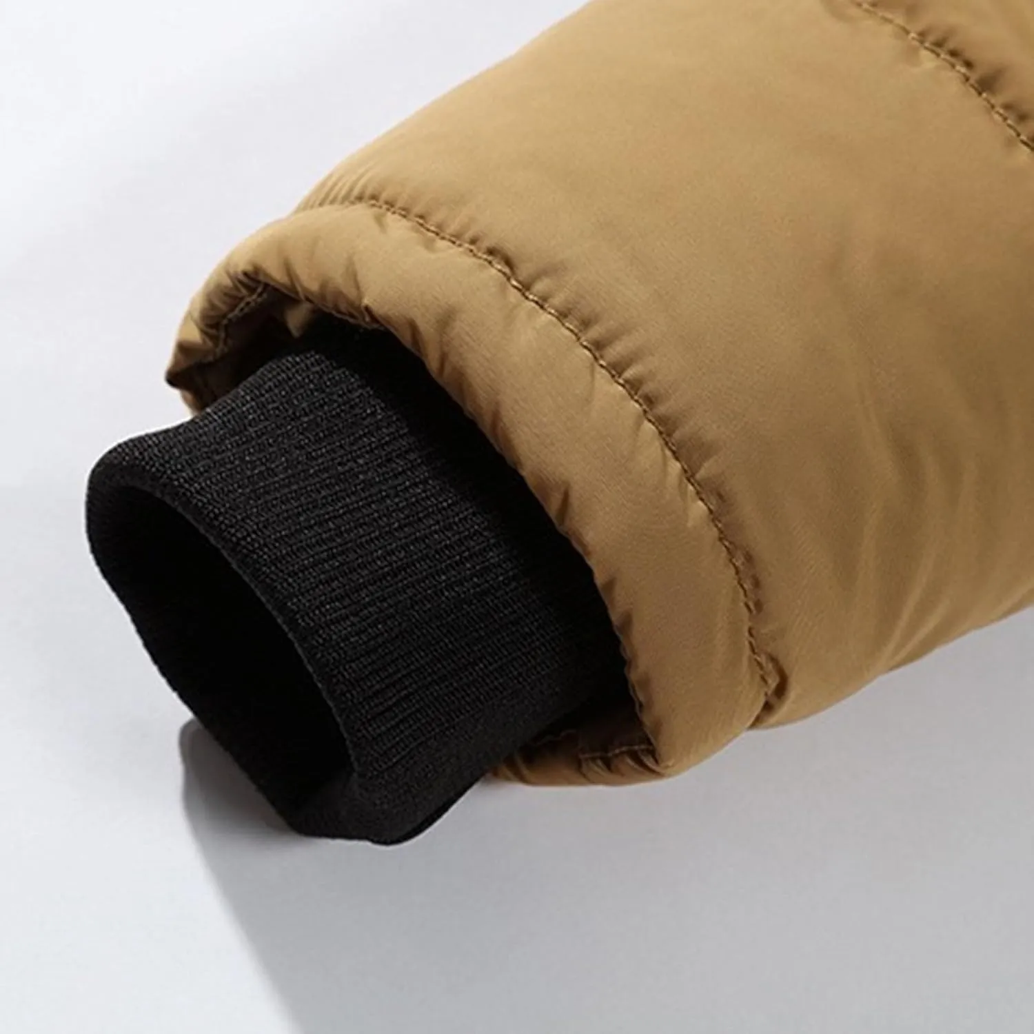 DGHM-JLMY Men's Cotton-Padded Jacket Coat Fur Collar Detachable Hooded Outerwear Casual Sherpa Fleece Lined Puffer Jackets