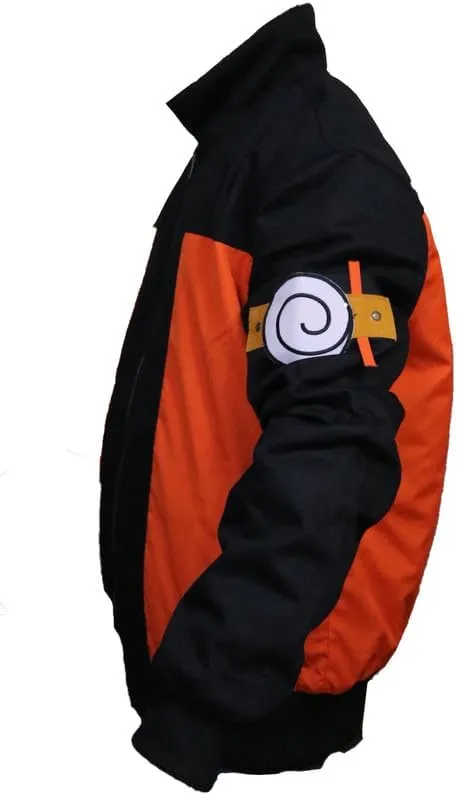 Dragon Bomber Ball Z Jacket - Black and Orange Cotton Windbreaker Lightweight Cosplay Jacket