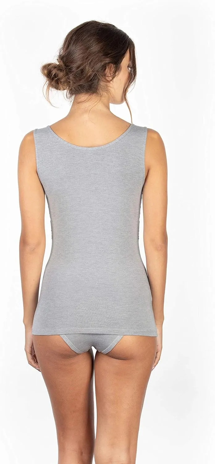 EGI  Luxury Modal Women's Lace-Trimmed Tank Top. Proudly Made in Italy.