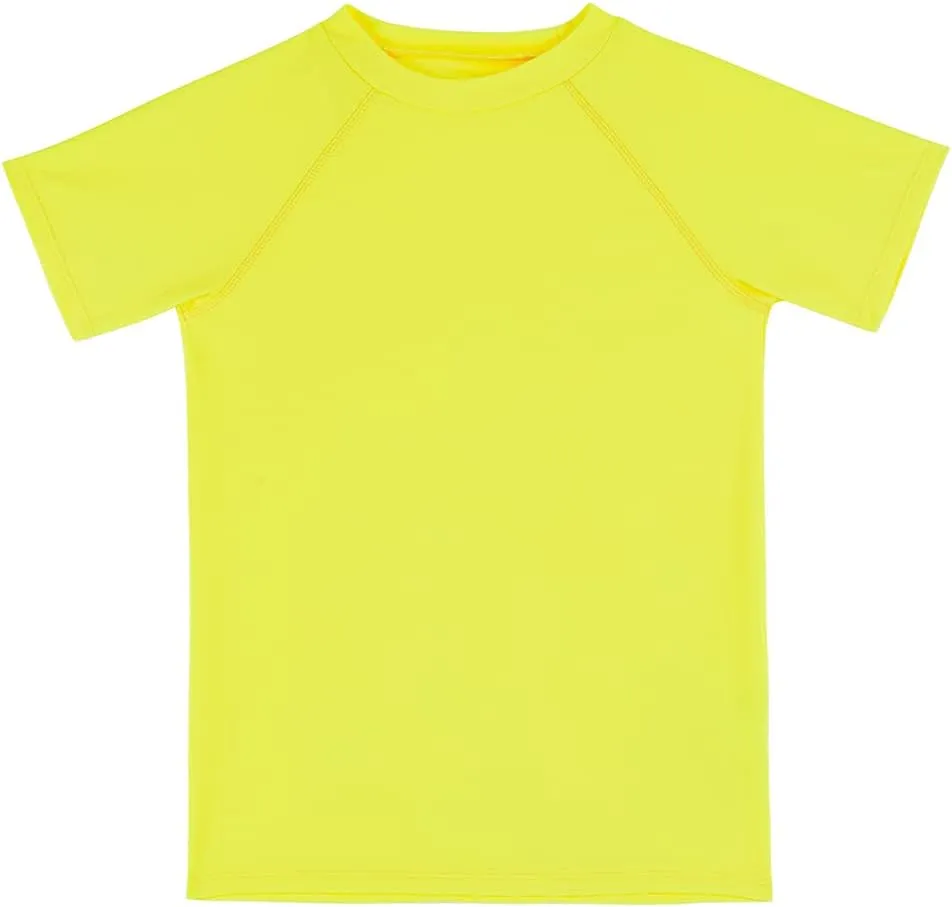 ESTAMICO Boys Short Sleeve Rash Guard Shirt Quick Dry Swimwear UPF 50  Protection Athletic Swim Tee
