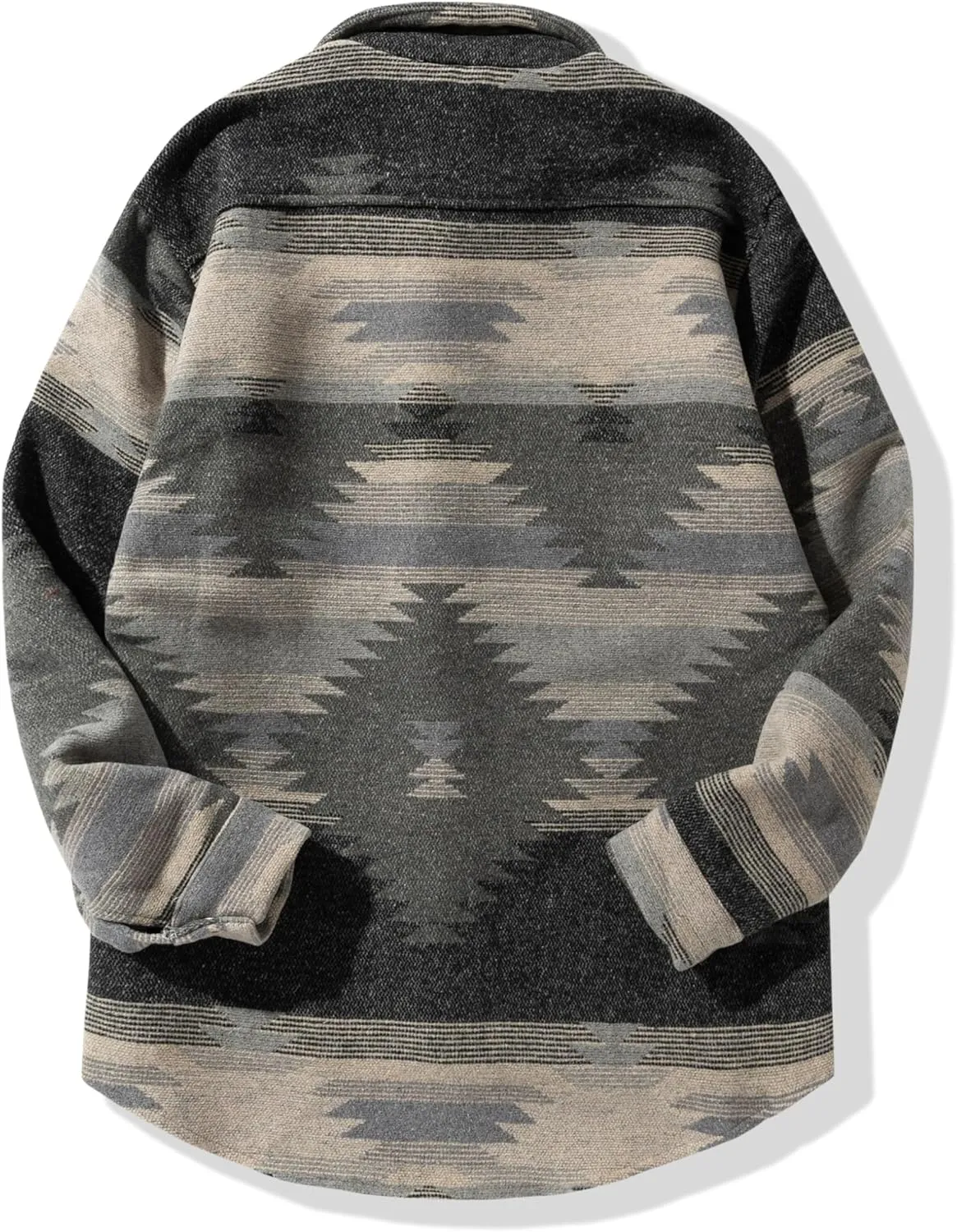 FindThy Mens Brushed Flannel Shirts Ethnic Aztec Print Button Up Lapel Tribal Shirt Jacket Shacket