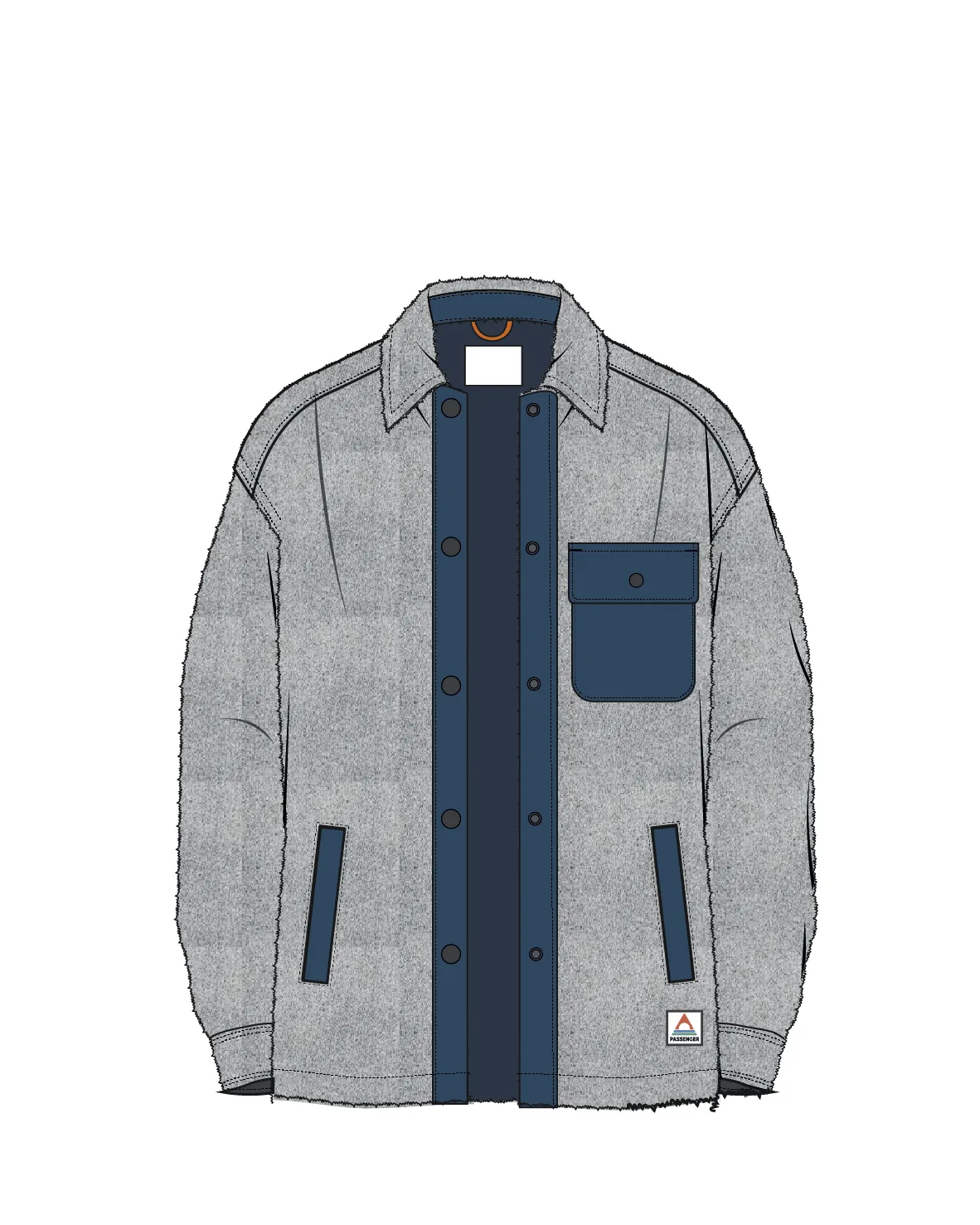 Firelight Sherpa Lined Overshirt - Grey Marl