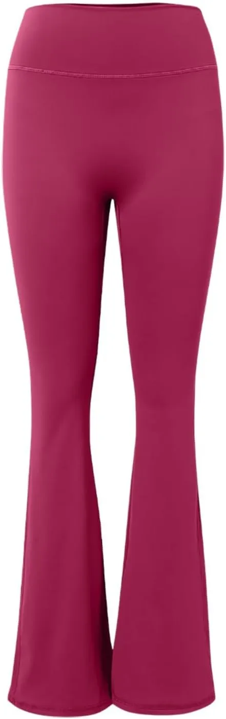 Flare Leggings for Women Scrunch Workout Gym Butt Lifting Gym Yoga Pants Sports Tights Tummy Control Trousers with Pocket