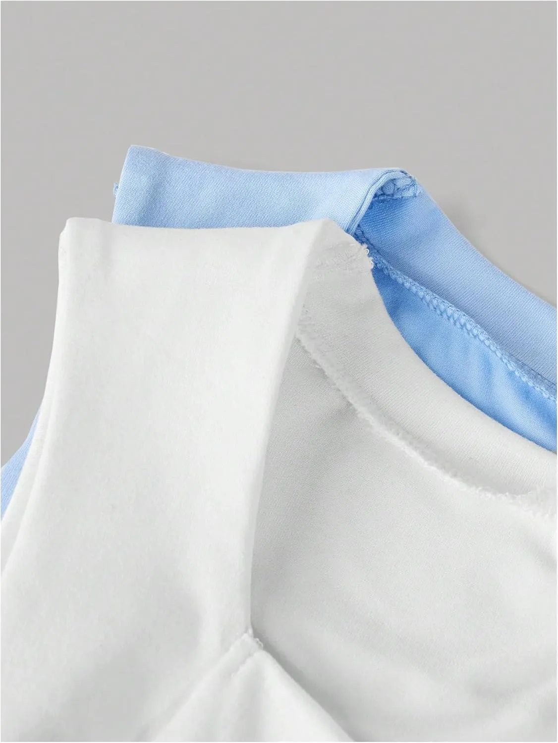 Floerns Girl's 2 Pcs Sleeveless Shirts Square Neck Solid Ruched Tank Top
