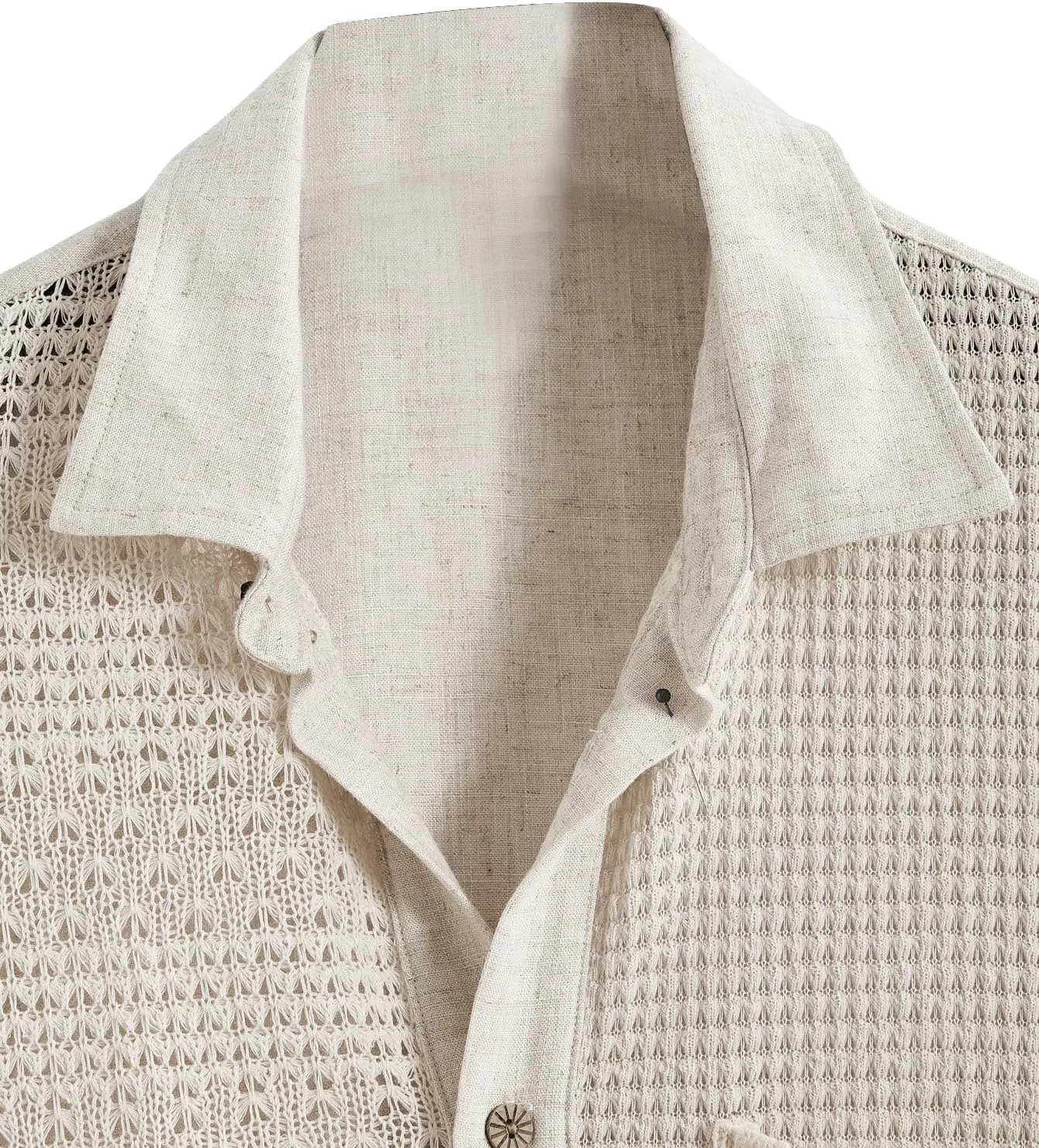 Floerns Men's Button Down Lapel Collar Pocket Front Short Sleeve Shirt Top