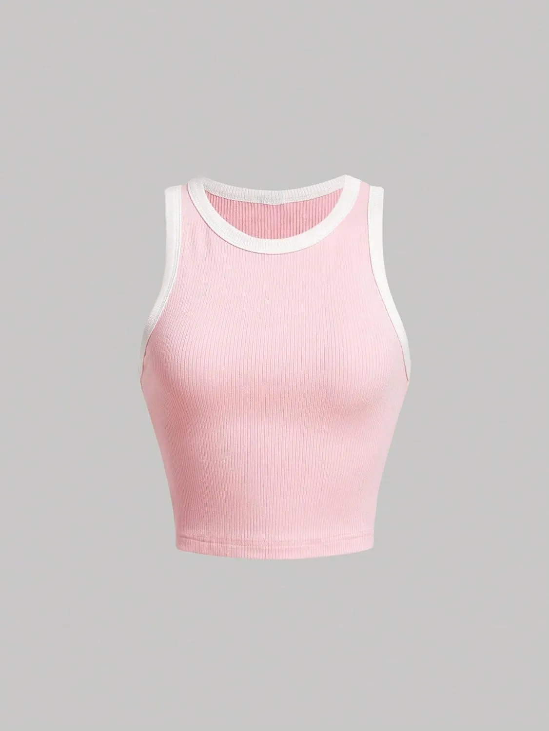 Floerns Women's Casual Sleeveless Camisole Scoop Neck Slim Fit Crop Tank Top