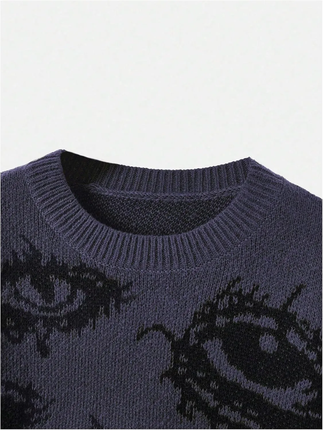 Floerns Women's Plus Size Grunge Punk Print Long Sleeve Pullover Sweater Top