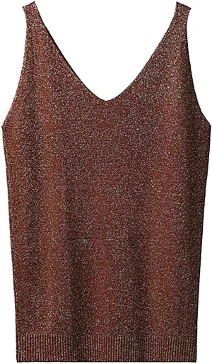 Formal Tops for Women Evening V Neck Sleeveless Glitter Tank Stylish Comfy Cute Party Club Western Shirts for Women