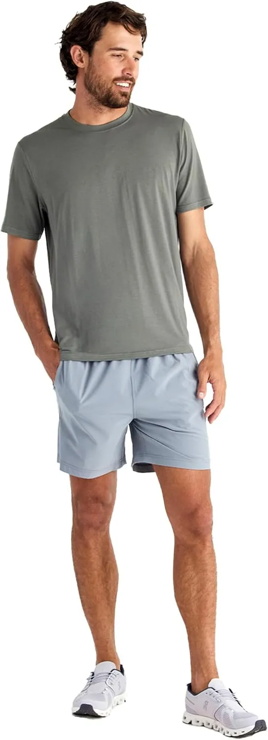 Free Fly Men's Motion Tee - Crew Neck Bamboo Viscose T-Shirt with Sun Protection UPF 50 