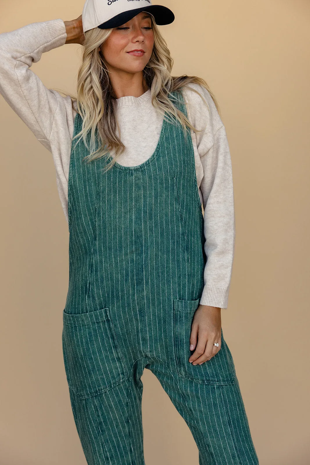 Free People High Roller Railroad Jumpsuit
