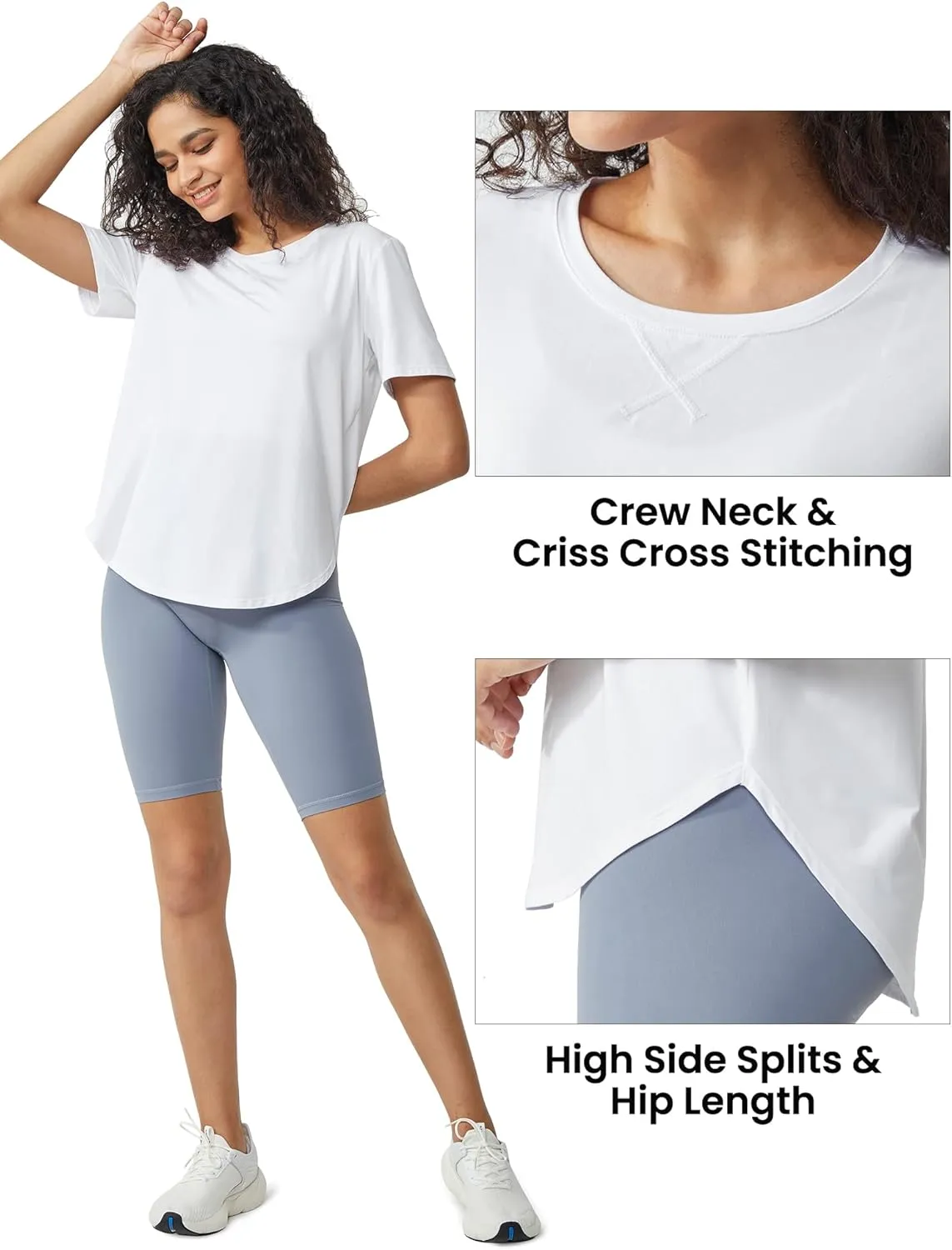 G4Free Short Sleeve Workout Tops for Women Athletic T-Shirts Lightweight Yoga Running Tee Top