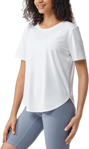 G4Free Short Sleeve Workout Tops for Women Athletic T-Shirts Lightweight Yoga Running Tee Top