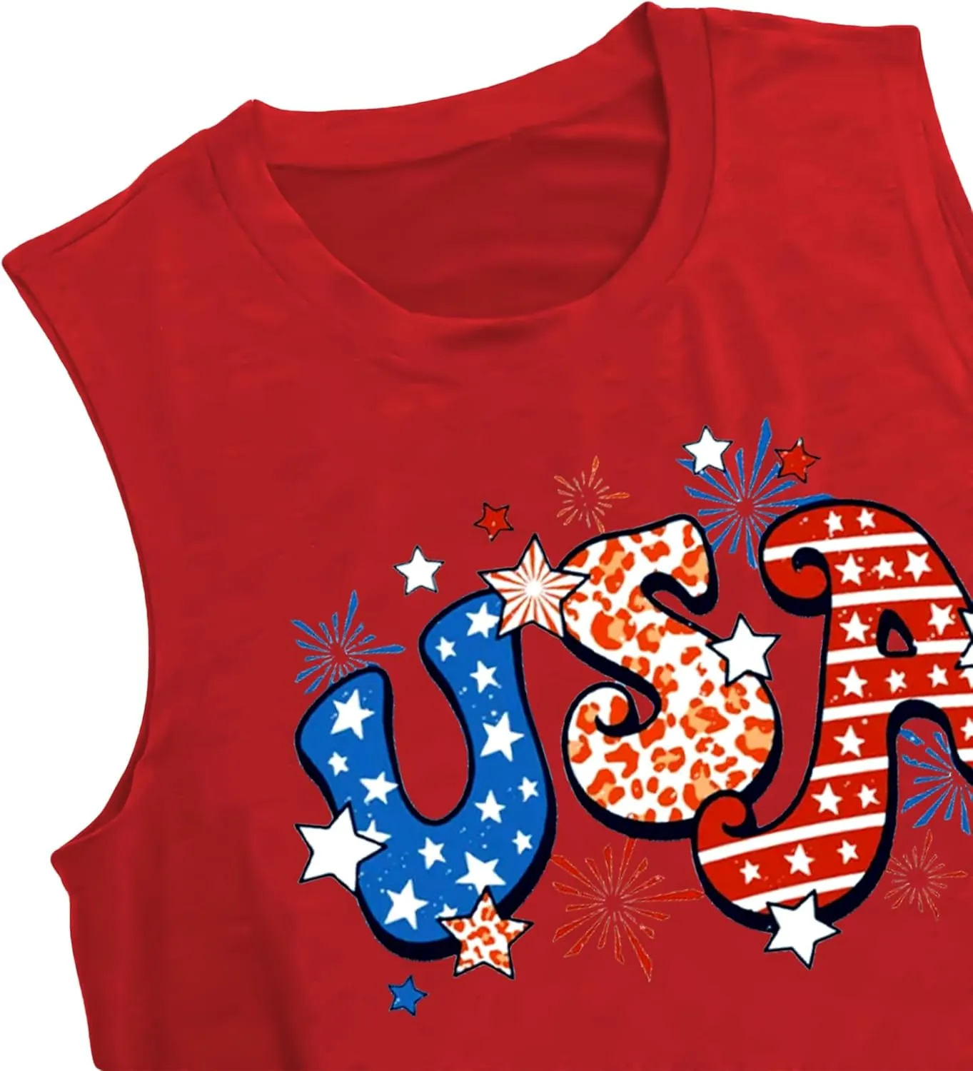 Gnome 4th of July Tank Top Women Patriotic USA Flag Shirt American Flag Sleeveless Tee