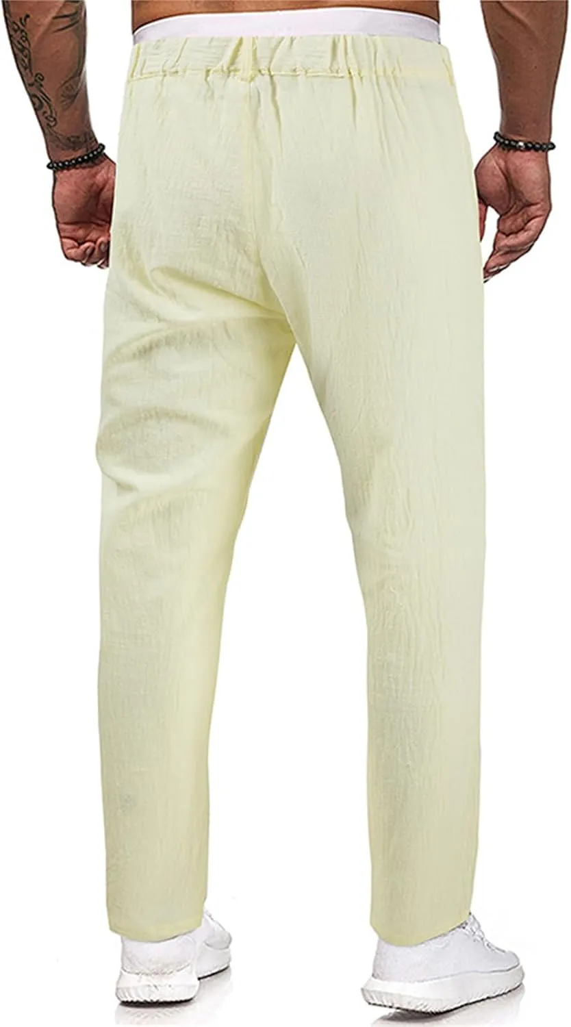 Golf Pants Men Lightweight Casual Pant Button Stretch Pleated Slacks Chino Pant Summer Beach Vacation Vintage Trousers