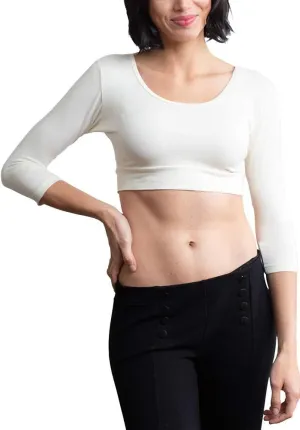HALFTEE 3/4 Sleeve Layering Tee | Demi Cami for Women & Teens | Cute Crop Top | XS-6X
