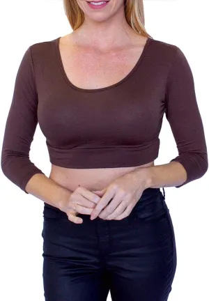 HALFTEE 3/4 Sleeve Layering Tee | Demi Cami for Women & Teens | Cute Crop Top | XS-6X