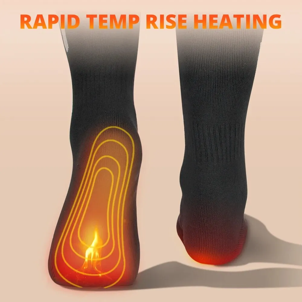 Heated Socks Winter Warm Snowmobile Skiing Heated Socks Rechargeable Outdoor Sport Thermal Heated Foot Warmer Ski Sports