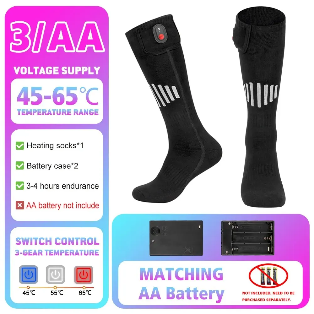 Heated Socks Winter Warm Snowmobile Skiing Heated Socks Rechargeable Outdoor Sport Thermal Heated Foot Warmer Ski Sports