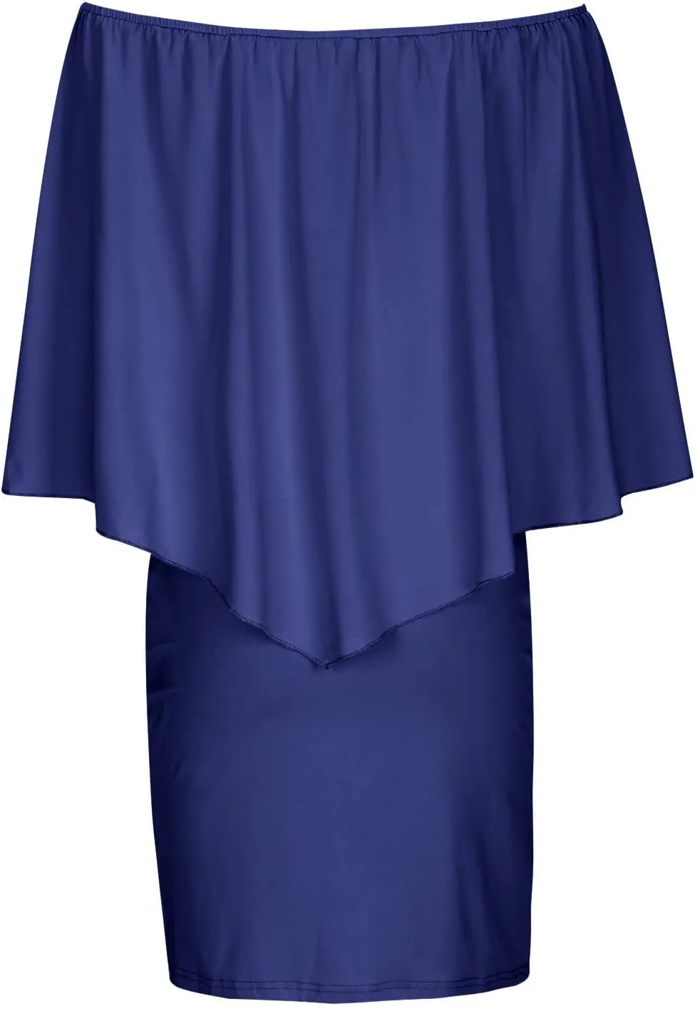 HGps8w Women Off Shoulder Ruffles Bodycon Mini Dress Elegant Flowy Cape Ruched Formal Business Cocktail Party Dresses