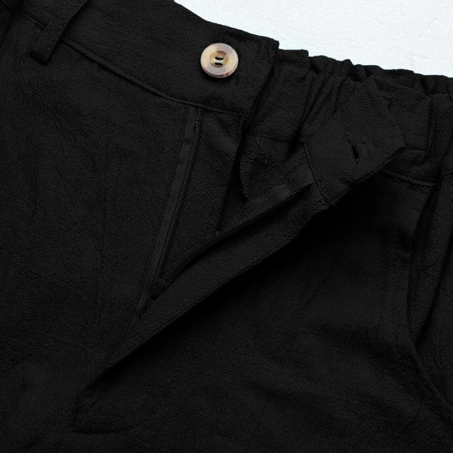 High Waisted Wide Leg Pants for Women Straight Leg Palazzo Pants Button Waist Cropped Jogger Trousers with Pockets