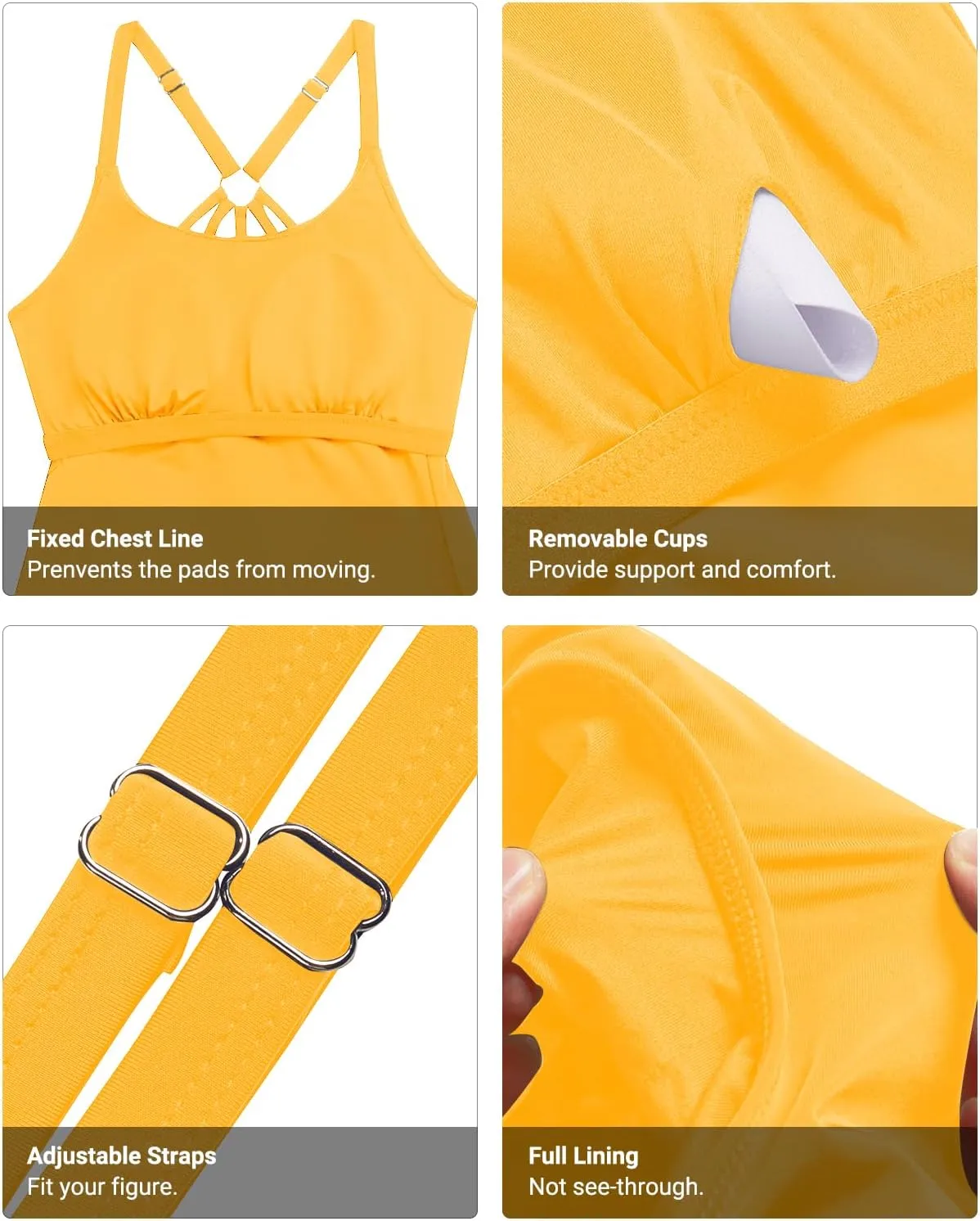 Holipick Womens Tankini Swim Top Only Tankini Bathing Suit Tops No Bottom